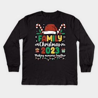 Family Christmas 2023 Matching Squad Santa Elf Kids Long Sleeve T-Shirt